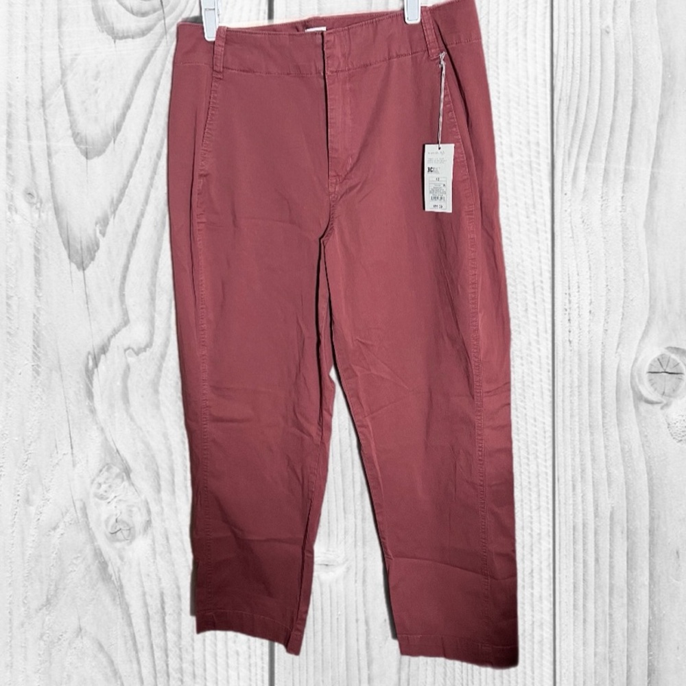 a new day Women's Straight Chino Pants in Dusty Rose stretch elastizado size 12